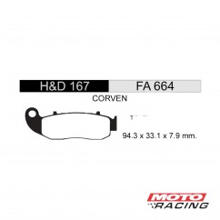 PASTILLA FRENO CORVEN TOURING 250 DELANTERA (HD)