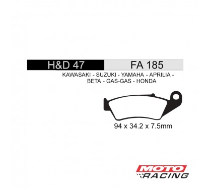 PASTILLA FRENO HONDA FALCON-  TORNADO DELANTERA HD70-FA185-125