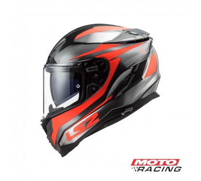 CASCO 327 CHALLENGER CANNON D- VISOR NARANJA-  GRIS GRAFITO "M" (LS2)