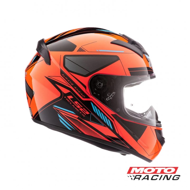 CASCO 352 BETA C- SPOILER NARANJA- NEGRO- CELESTE "M" (LS2)