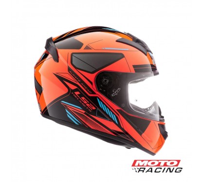 CASCO 352 BETA C- SPOILER NARANJA- NEGRO- CELESTE "M" (LS2)