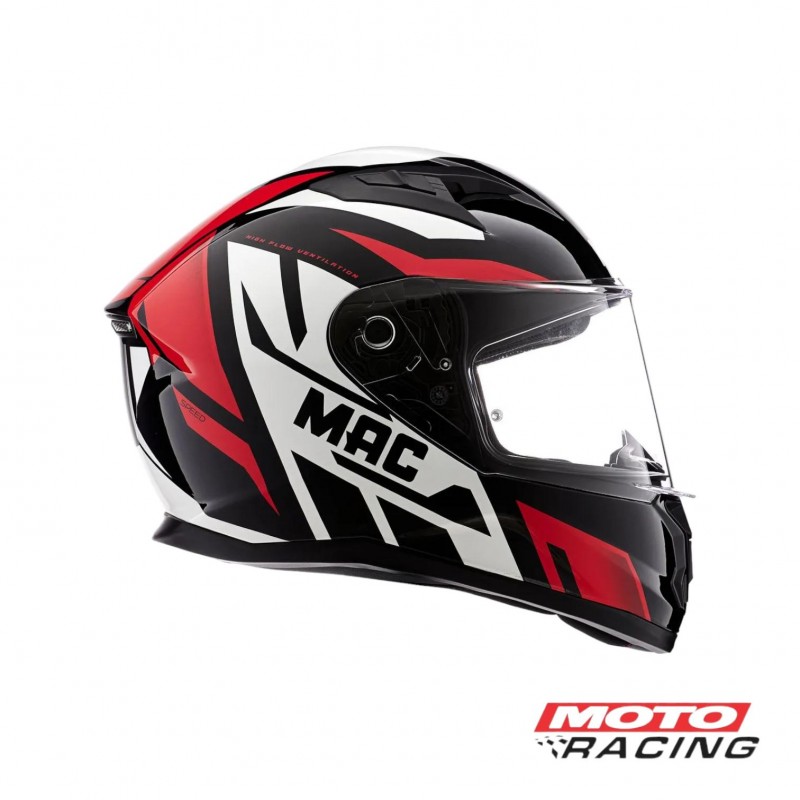 CASCO 825 SPEED JOY ROJO -  NEGRO BRILLO "L" (MAC)