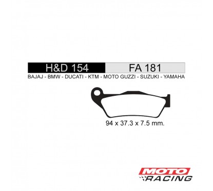 PASTILLA FRENO DELANTERO BAJAJ NS 200 FA181(STD)