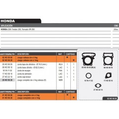 JUNTA CABEZA CILINDRO HONDA TWISTER-  TORNADO 290 S- ORING