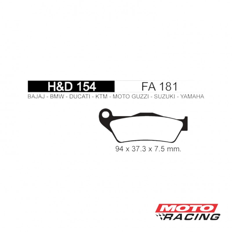 PASTILLA FRENO YAMAHA FZ 16 -  PULSAR DELANTERA FA181