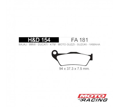 PASTILLA FRENO YAMAHA FZ 16 -  PULSAR DELANTERA FA181