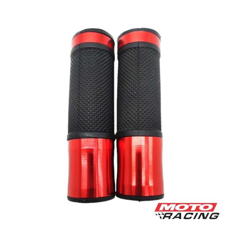 PUÑO TUNNING ALUMINIO -  GOMA C- CAÑO ACEL ROJO (T-FORCE)