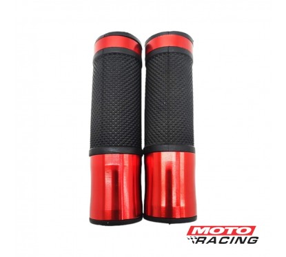 PUÑO TUNNING ALUMINIO -  GOMA C- CAÑO ACEL ROJO (T-FORCE)