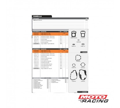 JUNTA MOTOR ZANELLA ZR 200 OHC S- ORING (ALFA)