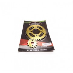 CORONA Y PIÑON HONDA WAVE 110S 37- 14 DORADA
