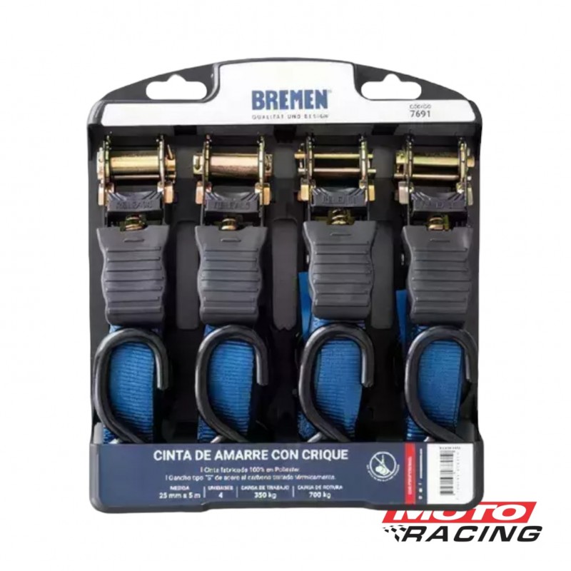 ACCESORIOS ZUNCHO AMARRE C- CRIQUE 25MM X 5M JGO X4 (BREMEN)