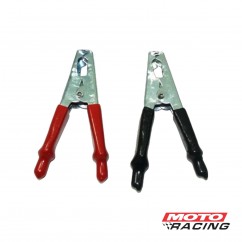PINZA COCODRILO P- BATERIA AISLADO GRANDE 20amp ROJO- NEGRO