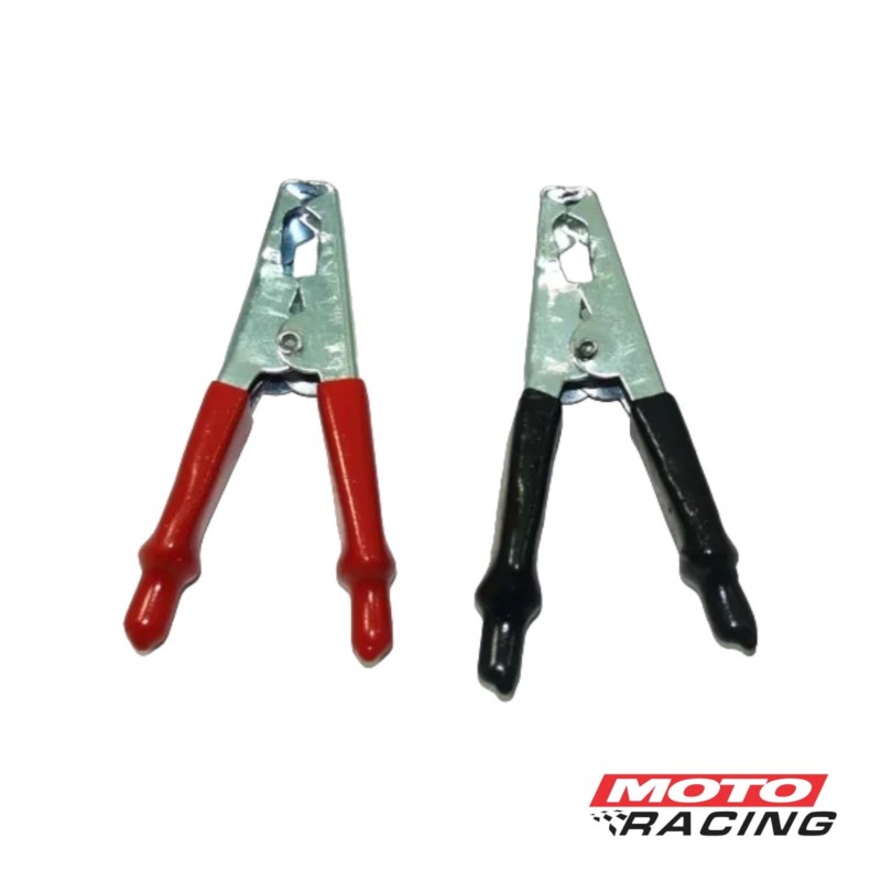 PINZA COCODRILO P- BATERIA AISLADO GRANDE 20amp ROJO- NEGRO