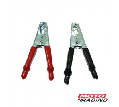 PINZA COCODRILO P/BATERIA AISLADO GRANDE 20amp ROJO/NEGRO