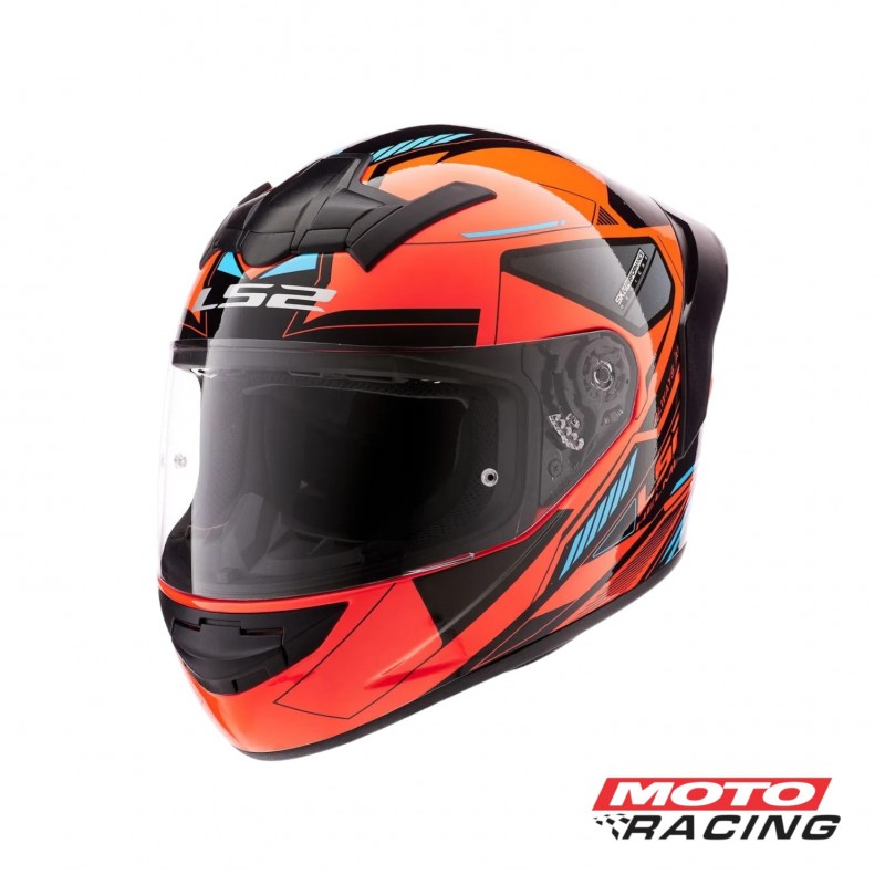 CASCO 352 BETA C/SPOILER NARANJA/NEGRO/CELESTE "XXL" (LS2)