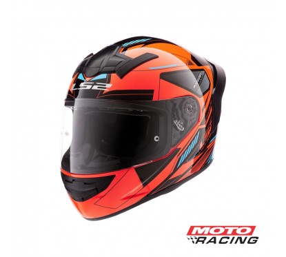 CASCO 352 BETA C- SPOILER NARANJA- NEGRO- CELESTE "XXL" (LS2)