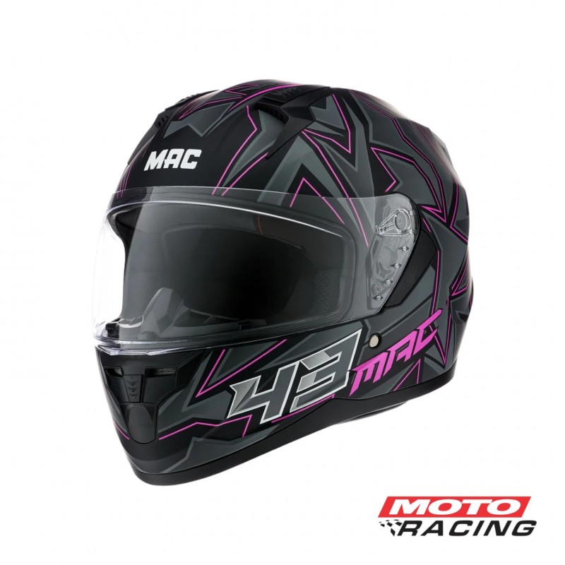 CASCO BASS KINKS EDICION LIMITADA NEGRO/GRIS/ROSA "M"(MAC)