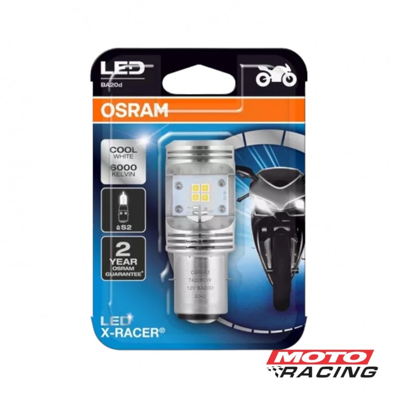 LAMPARA LED X-RACER 12V 5- 6W BA20D BOSCH (OSRAM)
