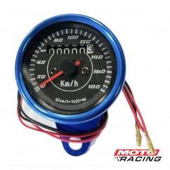 TABLERO CUENTA KM/H UNIVERSAL T/ CAFE RACE MECANICO AZUL (OSA)