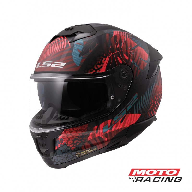 CASCO FF 808 JUNGLE D/VISOR NEGRO/ ROSA/ VERDE MATE "L" (LS2)