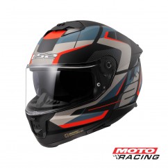 CASCO FF 808 ROAD D/VISOR NEGRO/ GRIS/ ROJO MATE "XXL" (LS2)