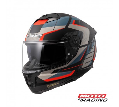 CASCO FF 808 ROAD D/VISOR NEGRO/ GRIS/ ROJO MATE "XXL" (LS2)