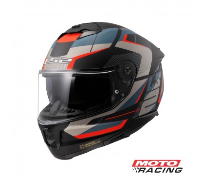 CASCO FF 808 ROAD D- VISOR NEGRO-  GRIS-  AZUL MATE "L" (LS2)