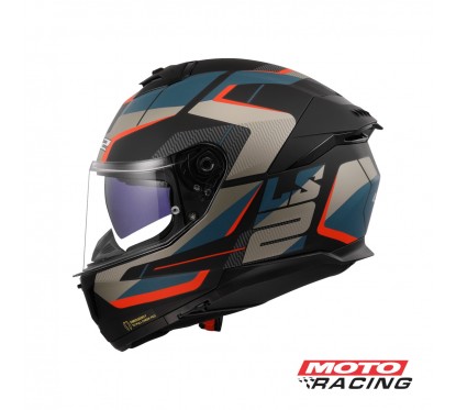 CASCO FF 808 ROAD D- VISOR NEGRO-  GRIS-  AZUL MATE "XL" (LS2)