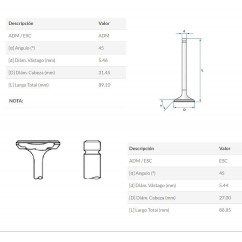 VALVULA ADMISION -  ESCAPE HONDA CBX 150 AERO -  NX 150 (3B)