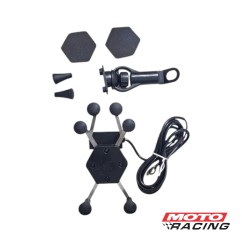 PORTA CELULAR 6 PUNTAS C- USB 12V P- ESPEJO (FORTE)