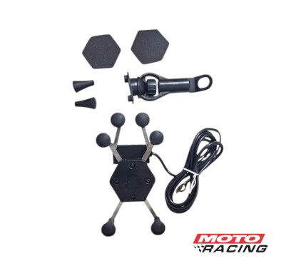 PORTA CELULAR 6 PUNTAS C- USB 12V P- ESPEJO (FORTE)