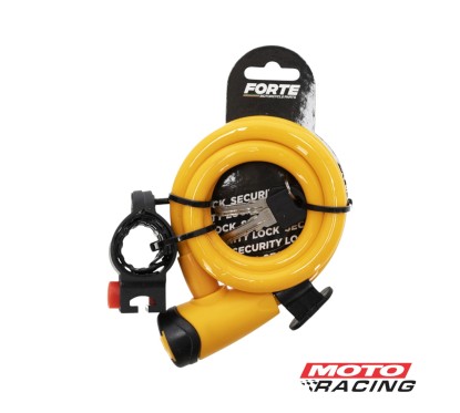 CANDADO LINGA 12x1000mm C/SOPORTE T/BICI AMARILLO (FORTE)