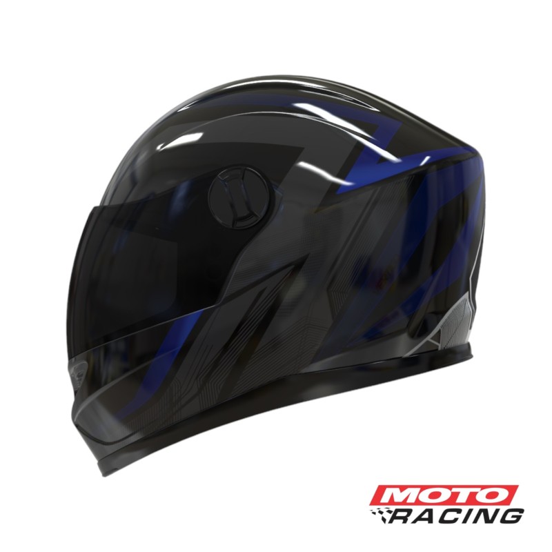CASCO V32 INFLUENCE AZUL-  NEGRO BRILLO 6358 "S" (VERTIGO)