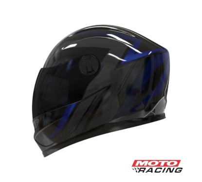 CASCO V32 INFLUENCE AZUL-  NEGRO BRILLO 6357 "M" (VERTIGO)