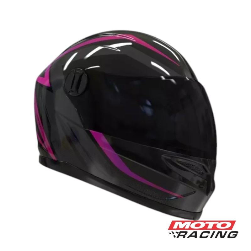 CASCO V32 INFLUENCE FUCSIA-  NEGRO BRILLO 6325 "XL" (VERTIGO)
