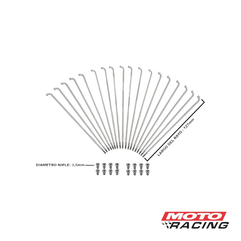 RAYOS C-  NIPLES 3.5 x 125mm TRASERO HONDA BIZ x36un (PRO TORK)