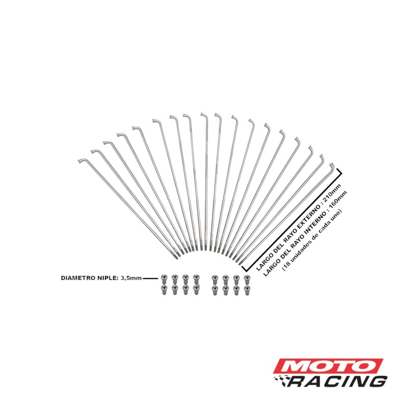 RAYO C-  NIPLE TRASERO T1 x18-  T2 x18UN HONDA TORNADO (PRO TORK)