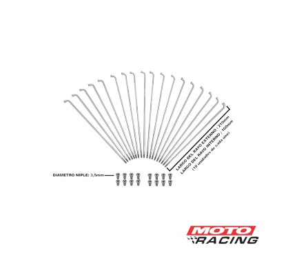 RAYO C-  NIPLE TRASERO T1 x18-  T2 x18UN HONDA TORNADO (PRO TORK)