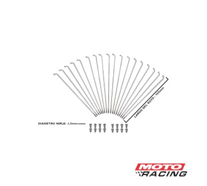 RAYOS C/ NIPLES 3.5 x 160mm DEL HONDA TITAN x36un (PRO TORK)