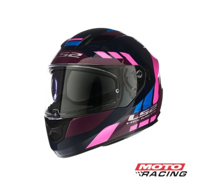 CASCO 320 STREAM EVO ENTER NEGRO/FUCSIA/AZUL BRILLO "L" (LS2)