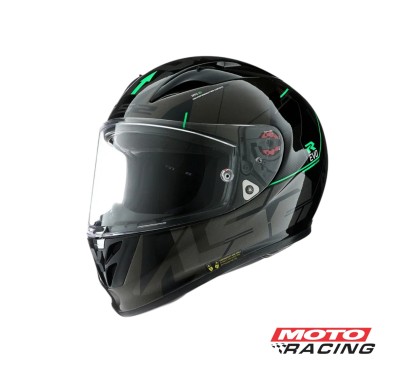 CASCO 323 R EVO TEC NEGRO- GRIS- VERDE "L" (LS2)