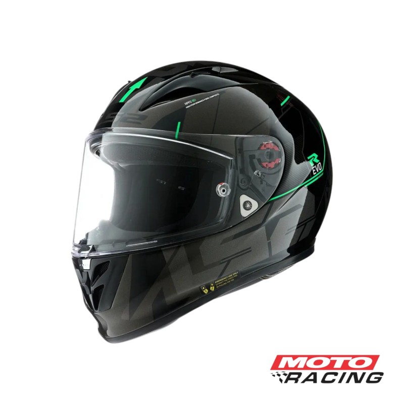CASCO 323 R EVO TEC NEGRO- GRIS- VERDE "M" (LS2)