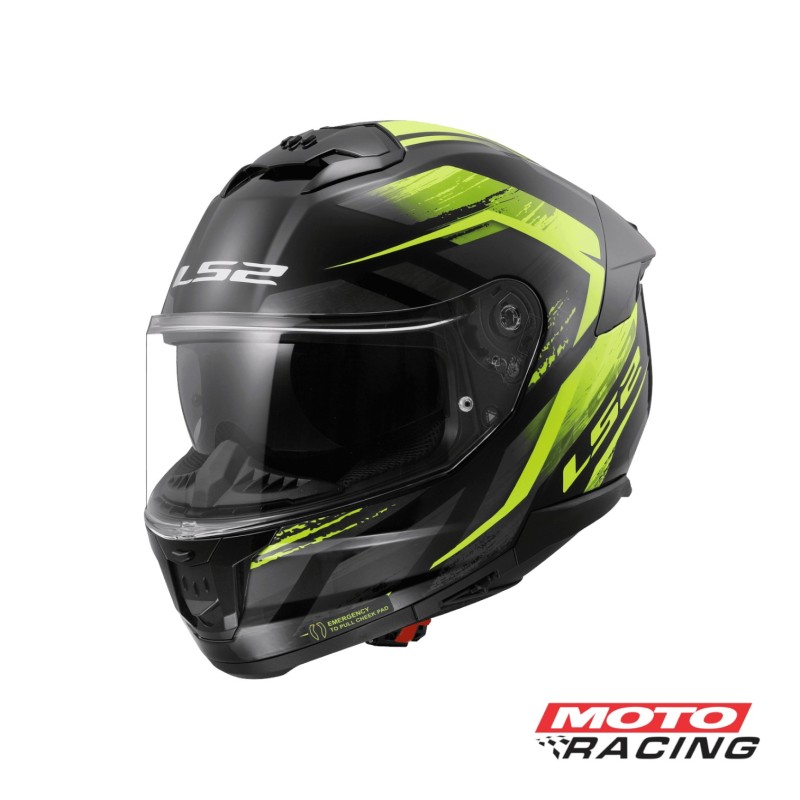 CASCO FF 808 FURY D- VISOR NEGRO-  VERDE FLUOR "M" (LS2)