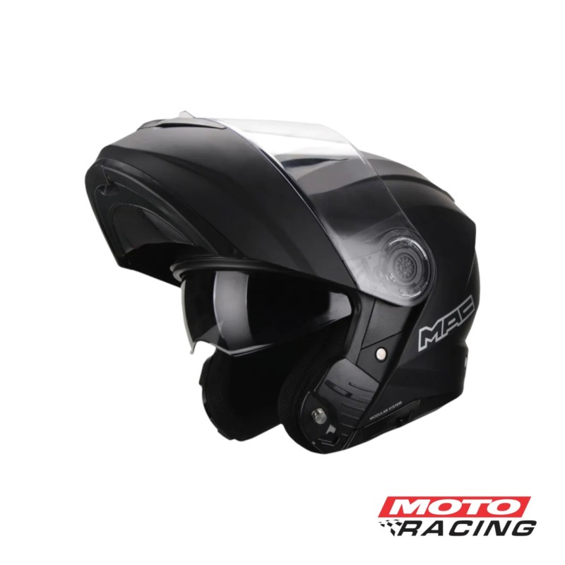 CASCO 908 ROCK SOLID REBATIBLE D- VISOR NEGRO MATE "M" (MAC)