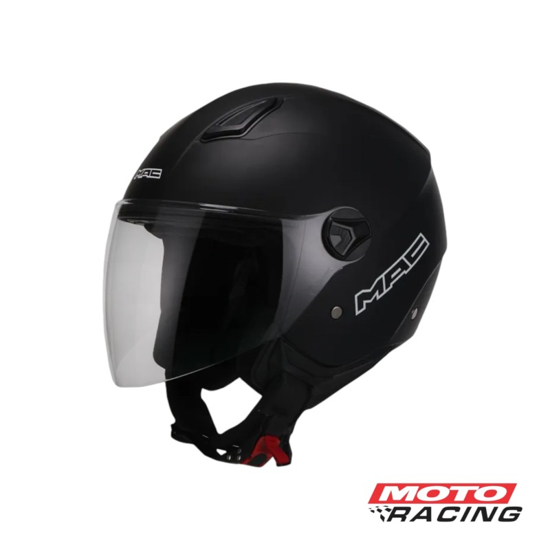 CASCO BEAT SOLID NEGRO MATE ABIERTO C/VISOR "L" (MAC)