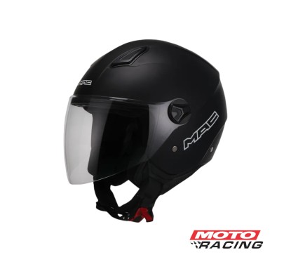 CASCO BEAT SOLID NEGRO MATE ABIERTO C- VISOR "M" (MAC)
