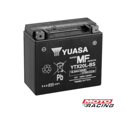 BATERIA 12V YTX20L-BS LIBRE MANTENIMIENTO POSITIVO DER (YUASA)