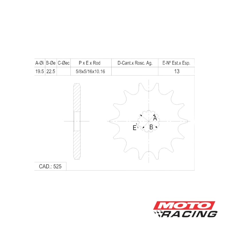 PIÑON Z-14 x 525 SUZUKI GSX 400 F BANDIT (CATALANO)