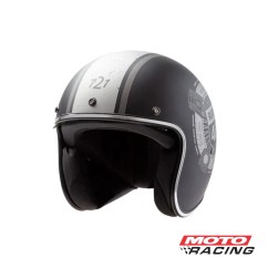 CASCO 721 RUTA 40 ABIERTO NEGRO/ GRIS MATE "M" 58cm (HAWK)