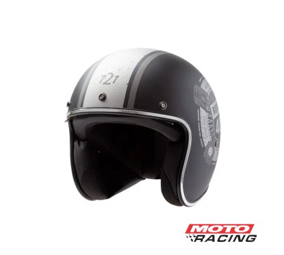 CASCO 721 RUTA 40 ABIERTO NEGRO/ GRIS MATE "M" 58cm (HAWK)